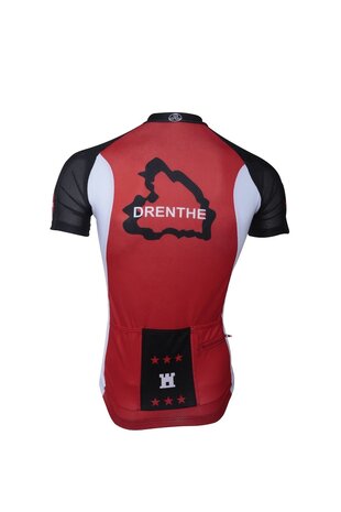 Fortissima Wielershirt  - Heren - Drenthe - Zwart/Rood